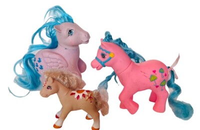 My Little Pony Mixed Lot 1980s Hasbro ponies purple pegasus flutter flower tan