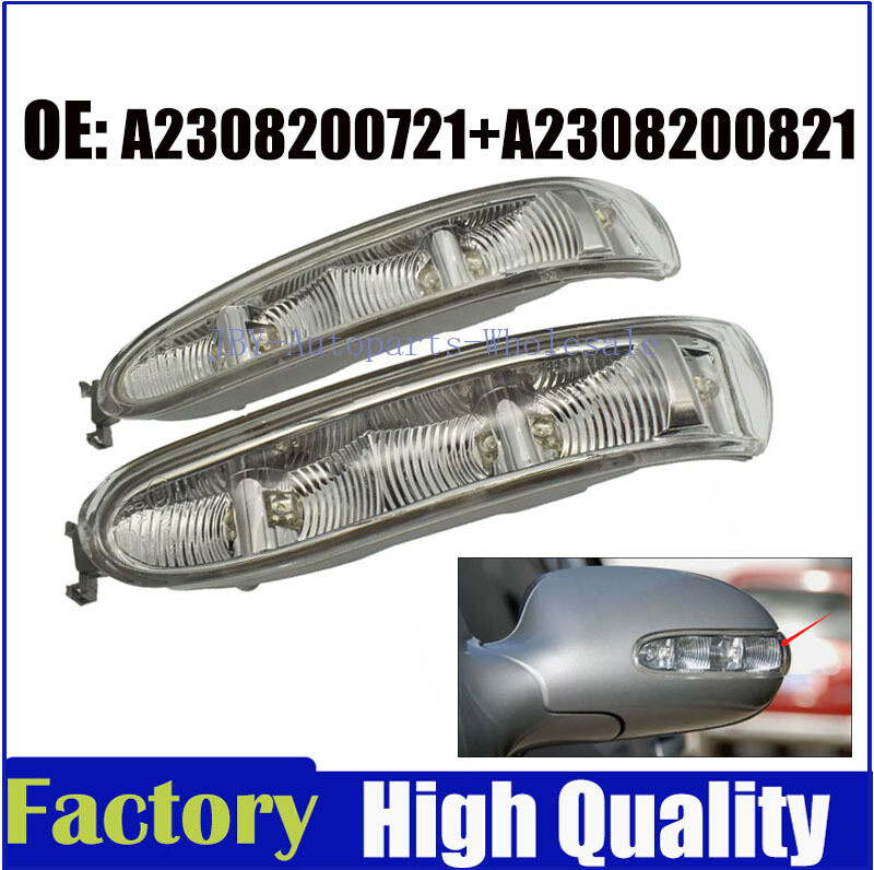 1Pair Left & Right Side Mirror Turn Signal Light For 2003-09 Benz W209 CLK Class