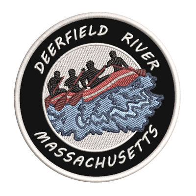 Deerfield River, Massachusetts Patch Embroidered iron-on Applique Water Rafting 