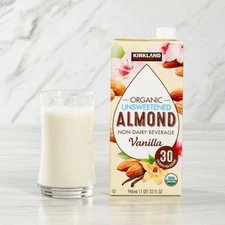 Kirkland Signature Organic Almond Beverage, Vanilla, 32 fl oz, 6-count