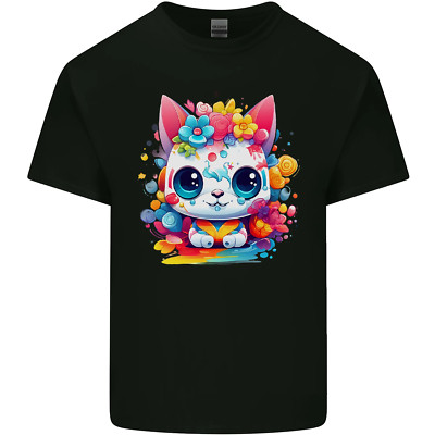 Süßes Kawaii Katze Kinder T-Shirt Jungen Mädchen