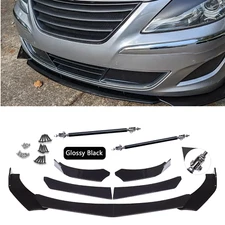 Front Bumper Lip Spoiler /Splitter Strut Rods Glossy For Genesis Sedan