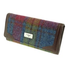 Women's Authentic Luxury Harris Tweed 100% Wool Tartan Long Purse - Ladies Gift