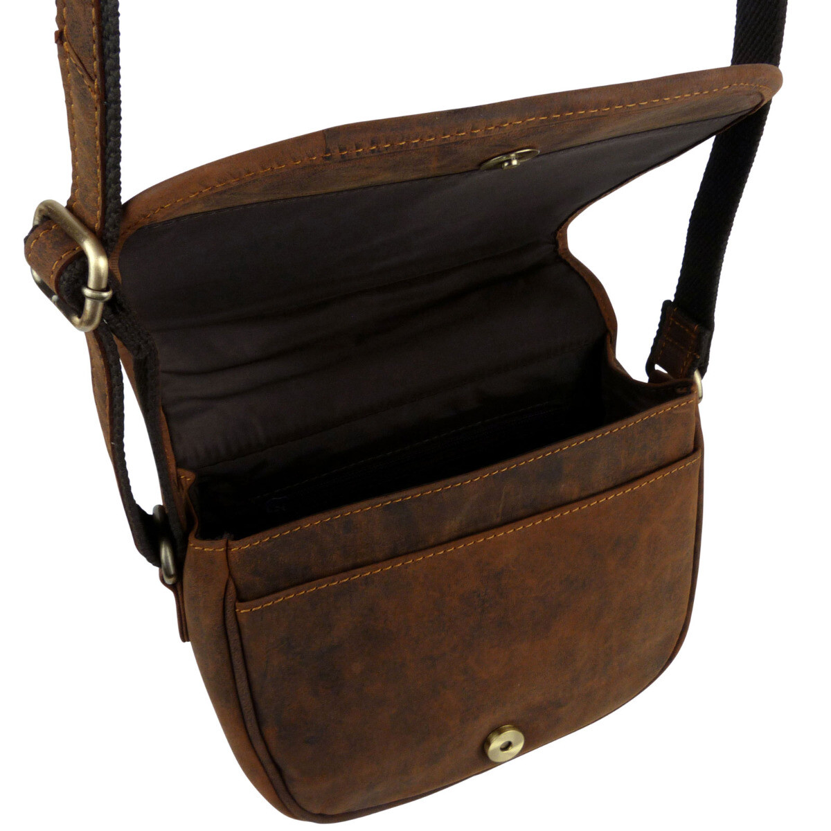 Oakridge Leather Ladies Cross Body Saddle Bag Brown Hunter Leather eBay