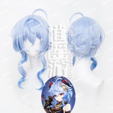 Ganyu Genshin Impact Fashion Blue Periwig Cosplay Stage Props Anime Hairpiece