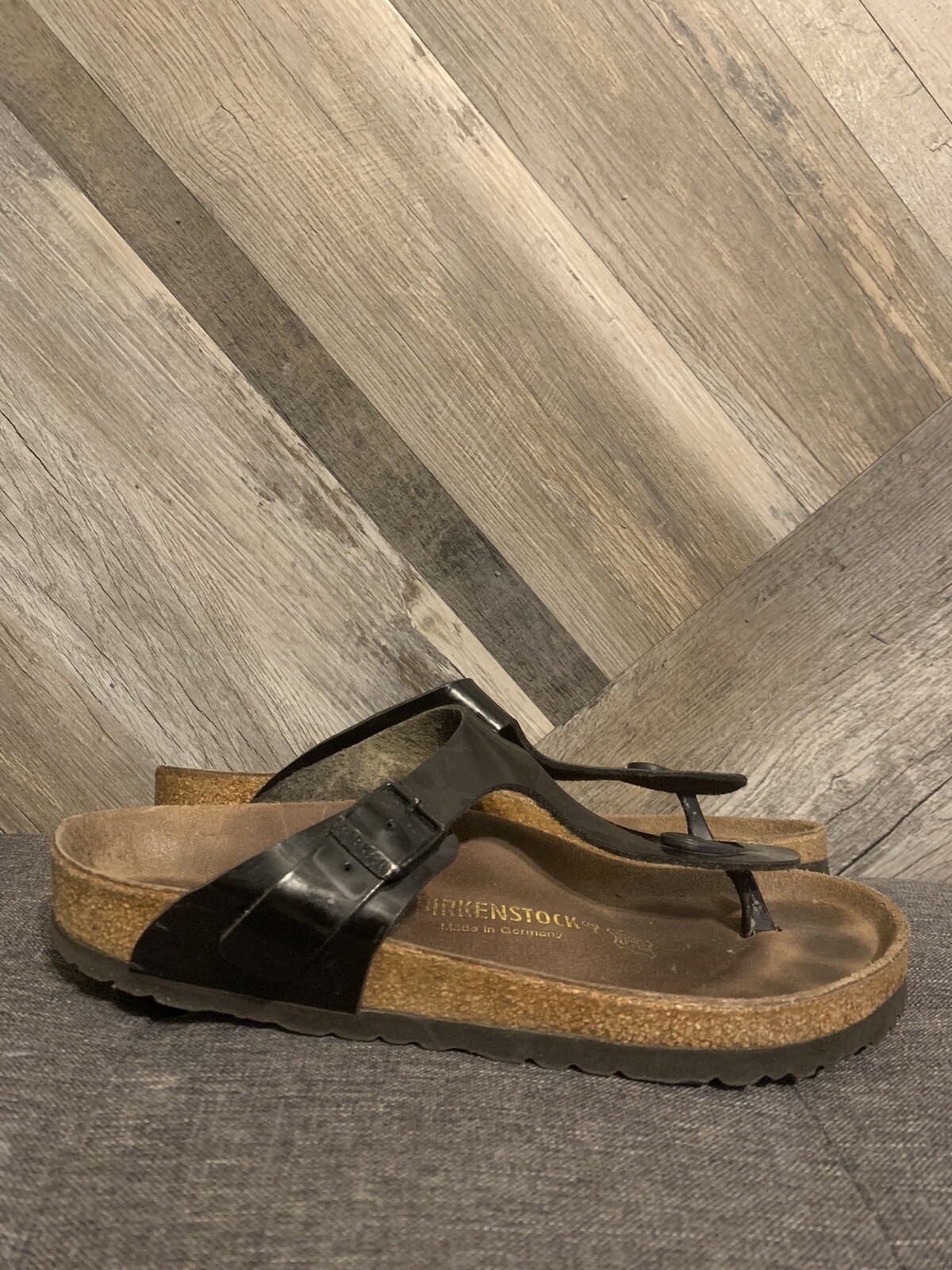 Birkenstock Gizeh Women's Size 8 Black Birko Flor Sandals | eBay
