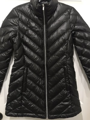 mid length packable down jacket
