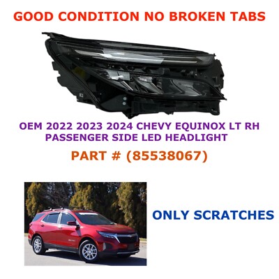 2022 2023 2024 Chevy Equinox LT right side LED headlight 85538067