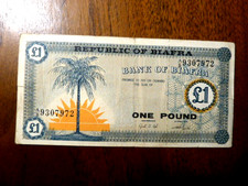 BIAFRA 1 pound -1968  with large palm tree XF