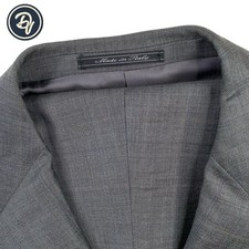 Mens 48 L Ermenegildo Zegna " Trofeo " Charcoal Grey Double Windowpane Suit