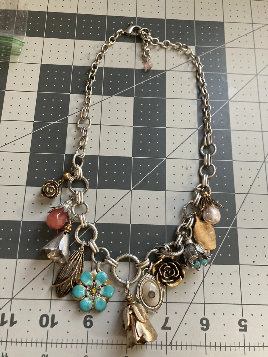 Collier Chico’s Bronze Et Perles Filées, 7 Brins, Marron, Neuf Sans Boîte