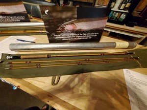 Hardy bamboo fly rod Palakona 8' 5w 3pc with extra tip in excellent condition