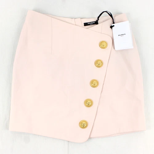 Balmain Asymmetric Mini Wrap Viscose Crepe Skirt In Pink - Women's Size EU 36 - product listing photo