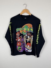 Vintage Space Jam Taz Tune Squad 1996 Film T Shirt 90s Size Youth XL Black