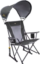 GCI Outdoor SunShade Rocker Camp Chair Beach Sports Games Rocking Canopy  Pewter