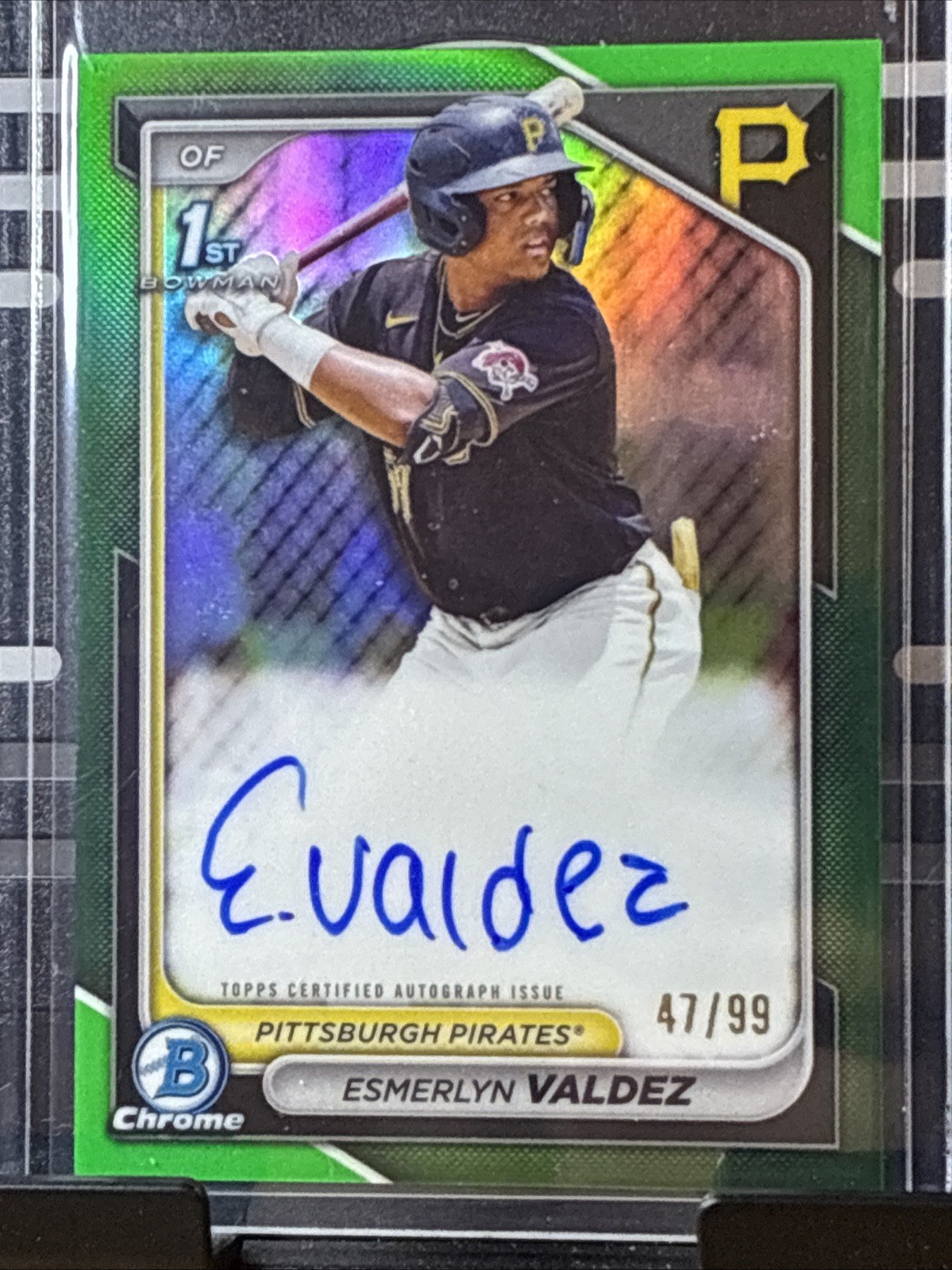 2024 Bowman Chrome Prospect Autograph Esmerlyn Valdez CPA-EV Green Refractor /99