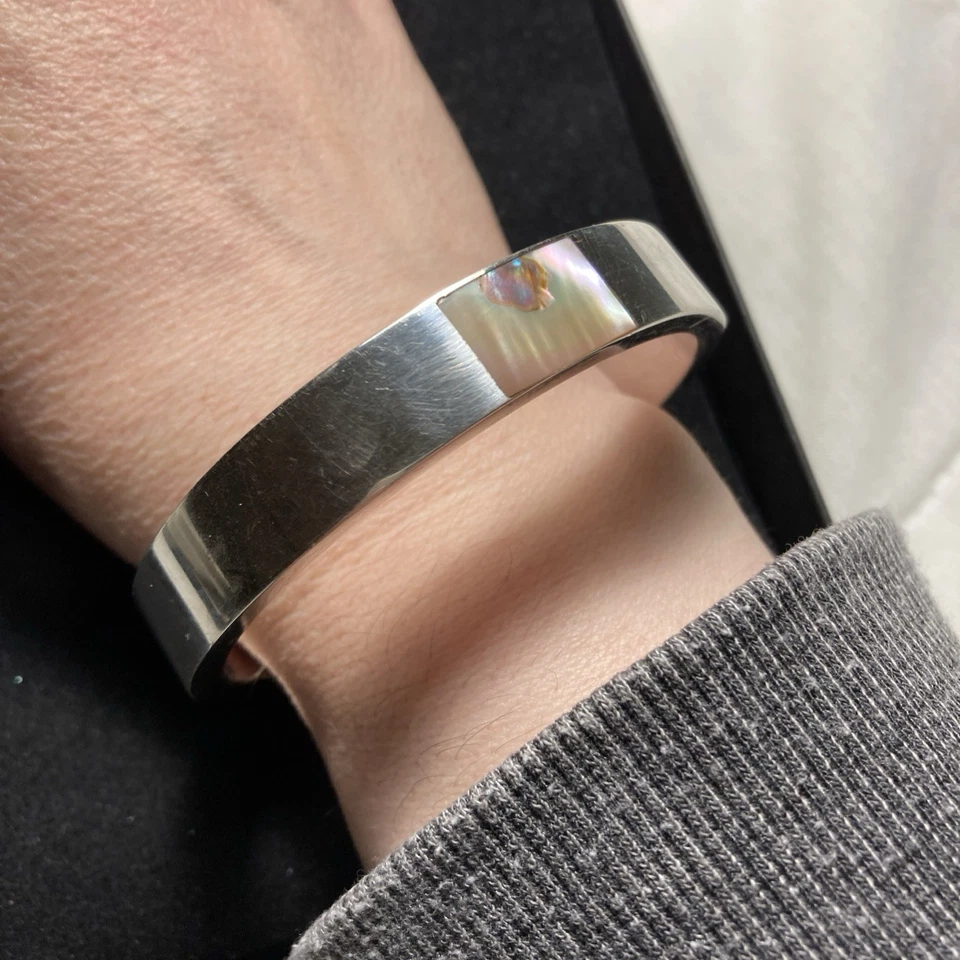 Brazalete modernista vintage de plata de ley 40 g Foto 4 de 4