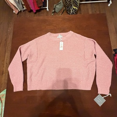 Haute Hippie Style Pink Tight-Knit Crew Neck Pullover Sweater XS Women