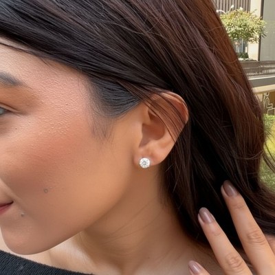 1/2-5 Karat runde im Labor gezüchtete Diamant Solitär Ohrringe für Frauen 14k Gold Ohrstecker