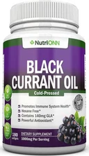 Black Currant Oil - 1000 Mg - 180 Softgels - Cold-Pressed Pure Black Currant Oil