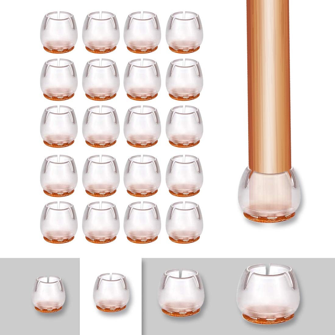 Protège-pieds de chaise silicone transparent embout meuble élastique