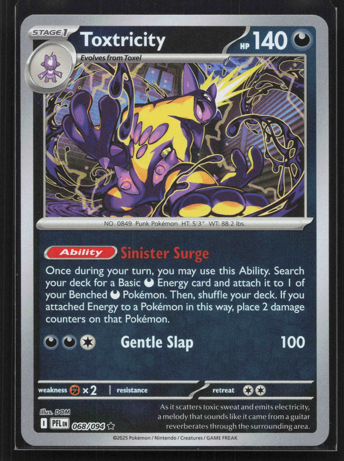 Toxtricity Rare ME02: Phantasmal Flames 068/094 NM Reverse