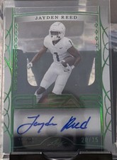 2022 Leaf Trinity Clear Auto Emerald Rookie #CA-JR1 Jayden Reed /25 Football