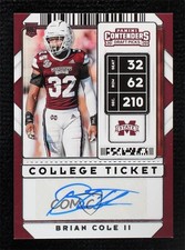 2020 Panini Contenders Draft Picks College Ticket Brian Cole II #256 Auto a0s