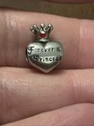 Disney Sterling Silver 925 "Forever A Princess" Heart and Crown Bead Charm — photo 1