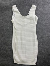 Armani Exchange Dress Womens Large White Textured Bodycon Sleeveless Scoop Neck
