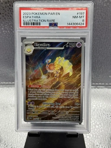 pokemon paradox rift espathra 197/182 Psa 8