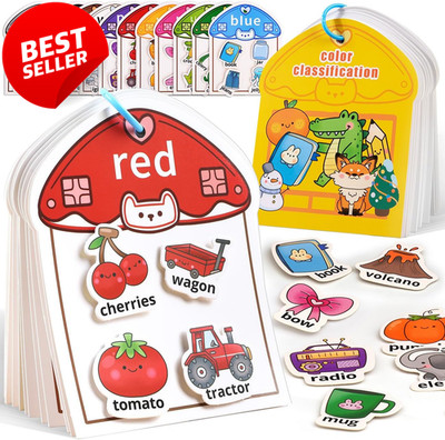 Montessori Busy Book Color Sorting Sensory Fine Motor Toy Toddlers 2-4 - US