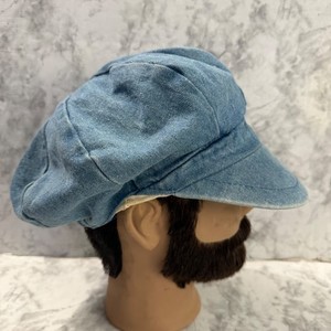 Y2K Denim Newsboy Hat Adults Oversized Painter Beret Cap Boho Hippie Retro VTG