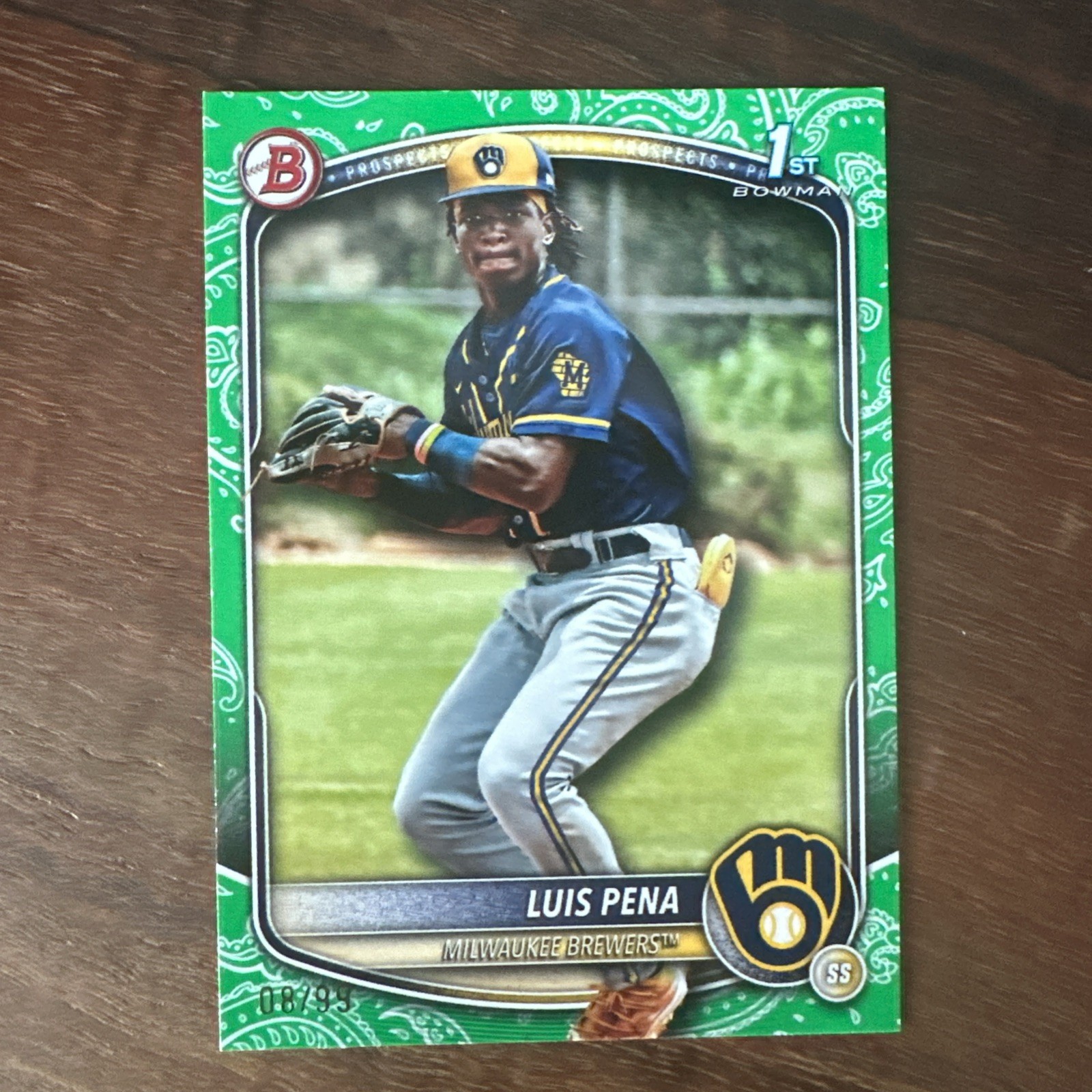 2025 Bowman Luis Pena 1st Green Pattern Paper /99 #BP-38