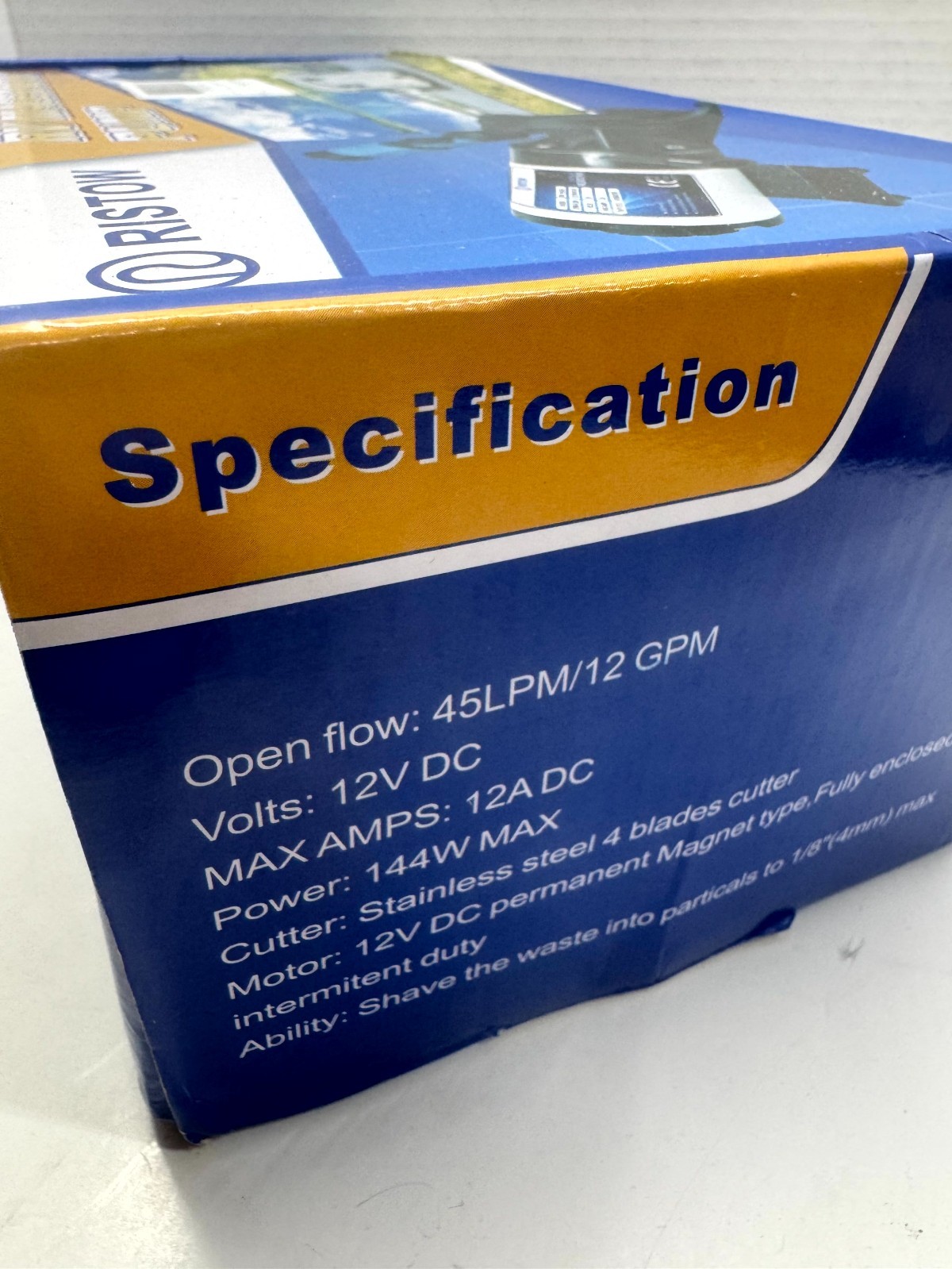 Ristow DPHC-F4500-02 RV Macerator Sewage Pump Self-Priming 12V 1A 45LPM/12GPM