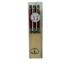 Laguiole de table Bee Steak Knives 7Pc Set Red Resin Made In France Block