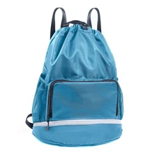 Swim Essentials Gym Bag Drawstring Backpack Shoe Compartment Waterproof Pocket