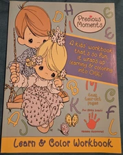 VIN 2004 Precious Moment learn & color workbook home schooling  Easy Tear out Nw