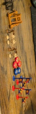 Vintage 1983 Crossbows & Catapults Game Castle Lot Figures, Flags, Firing Disks