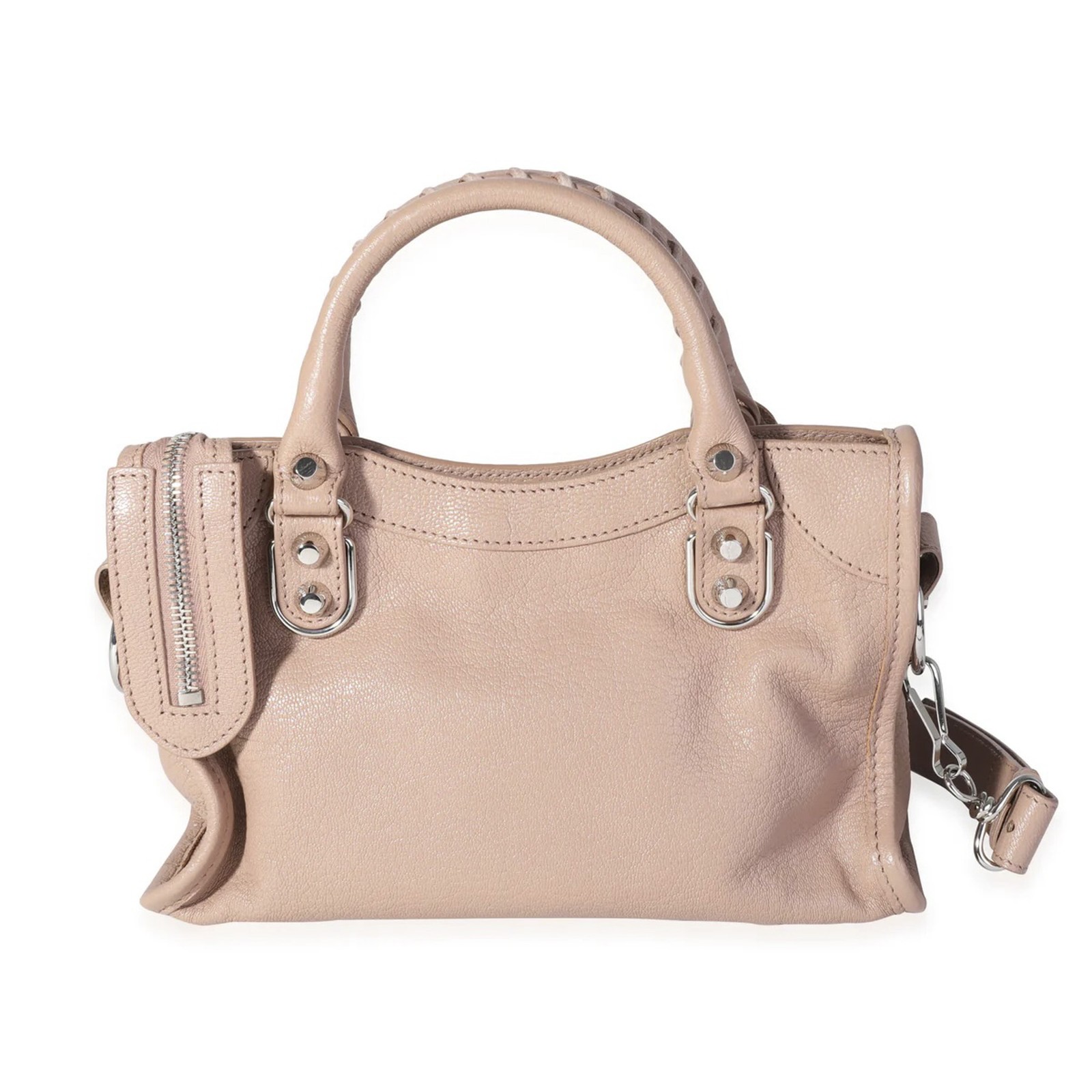 Balenciaga Rose De Sables Chèvre Leather Metallic Edge City 2Way Bag image 3