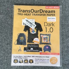 TransOurDream Tru-Heat Transfer Paper Dark 1.0 8.5x11 Set of 20x