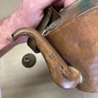 Antique Copper Tea Kettle with Wooden Handle Rustic Patina Décor Item — photo 8