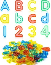 66 Pcs Translucent Letters and Numbers   Plastic Alphabet Letters for Kids   ...
