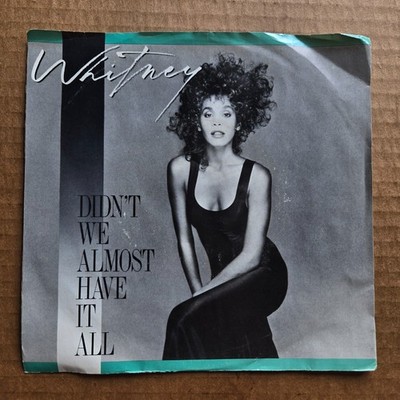 WHITNEY HOUSTON Didn't We Almost Have It All NO RECORD PICTURE SLEEVE ONLY 45 7''
