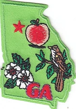 Red White Blue Fabric Applique Patch Iron On Embroidered 2 Inch Decorative Patch