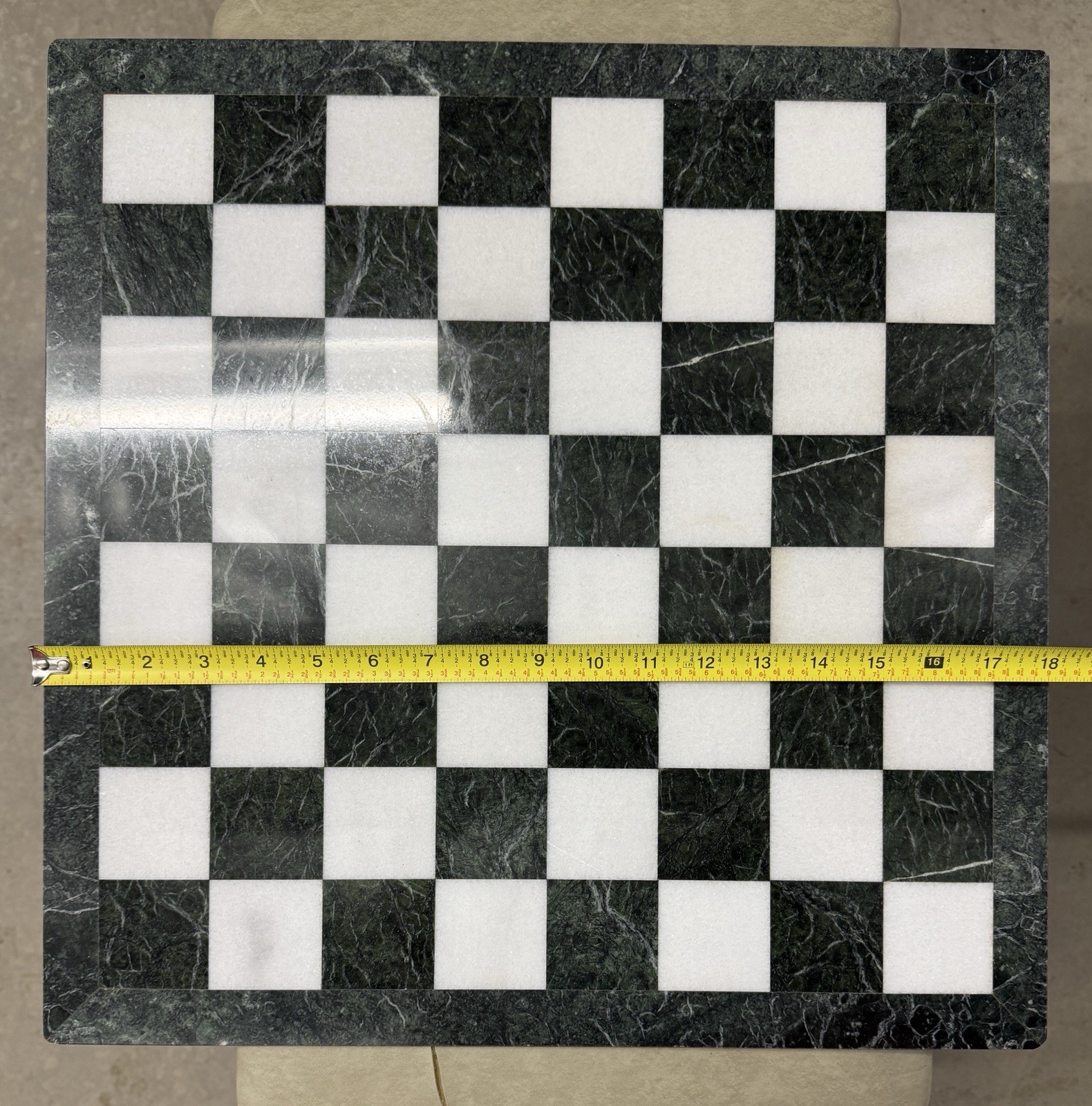 Vintage Marble Chess Board With Red Felt Back 18x18