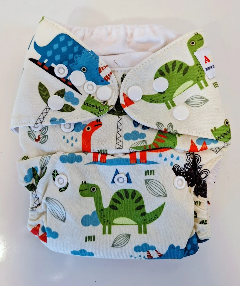 ALVA Baby Cloth Diapers Assorted Patterns, Adjustable Snap Closure Pre-owned - Image 3 of 4