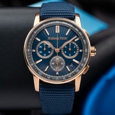 Audemars Piguet Code 11.59 Chronograph "Blue Nuit Nuage" Rose Gold Dial 26393OR 18