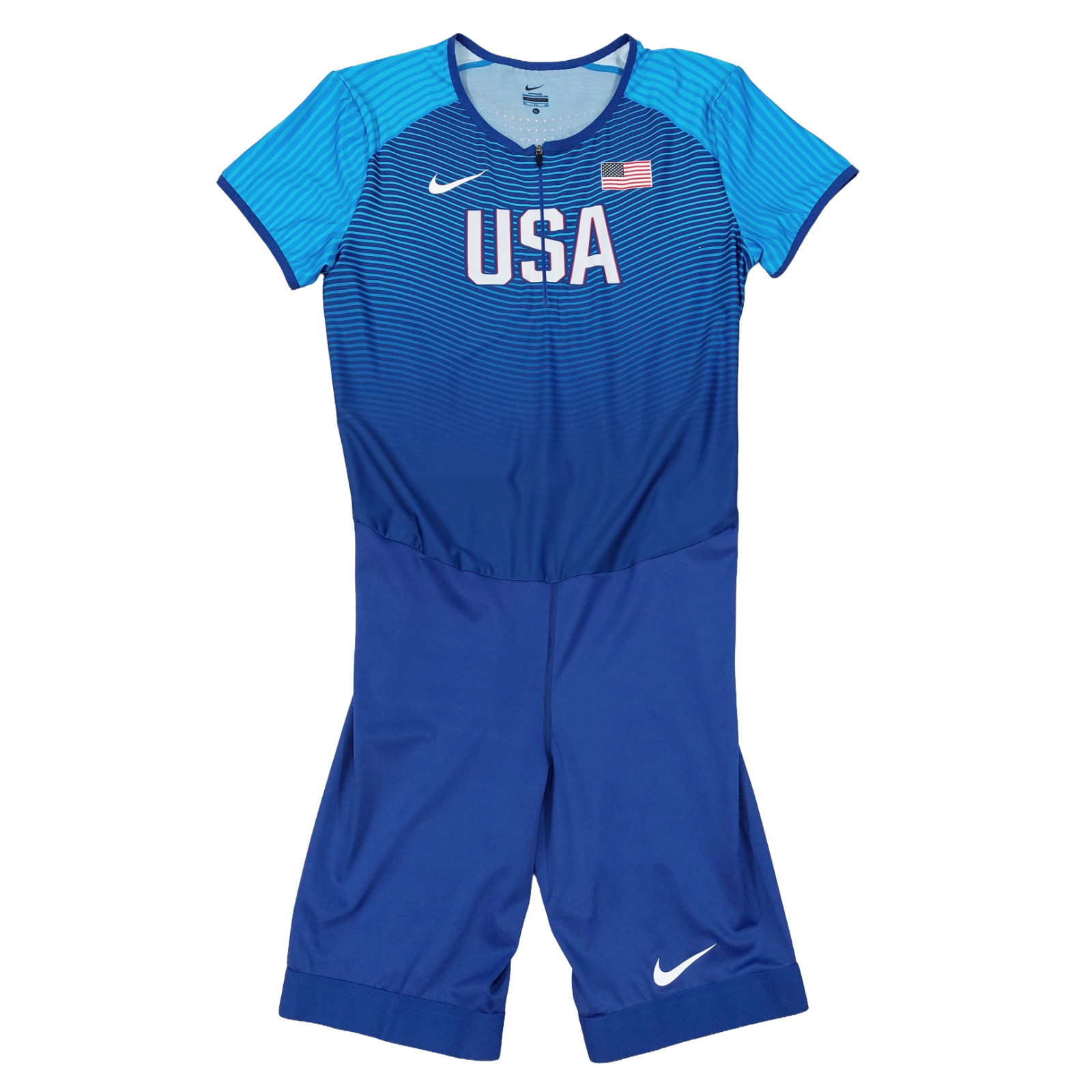 Nike Elite Pro USA Olympics Track Field Singlet Mens XL, Blue Speed Suit 898154