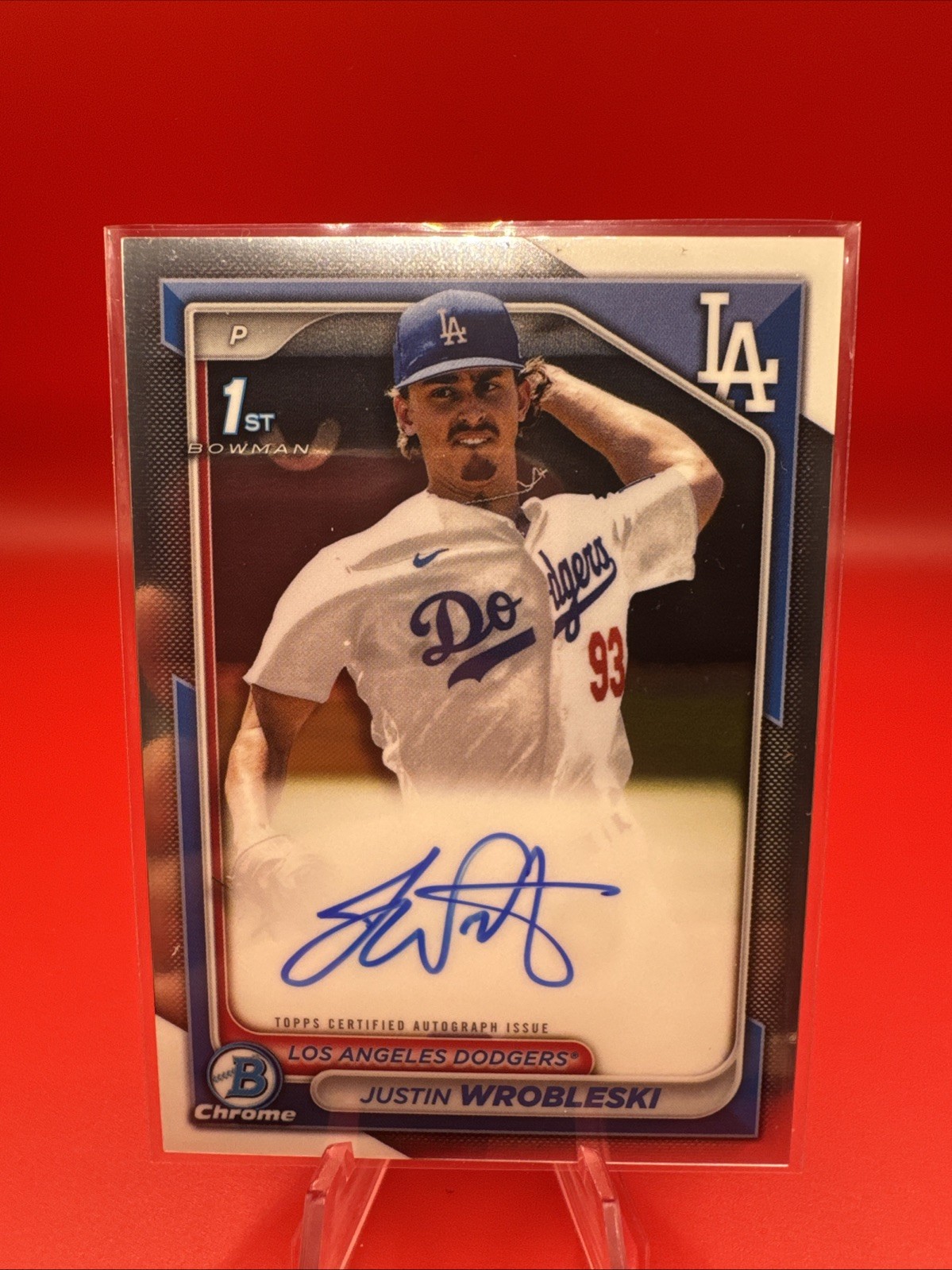 2024 Bowman Chrome Justin Wrobleski 1st Base Auto #CPA-JWR Dodgers